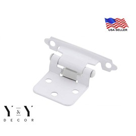 Y&Y Decor 50 Pack (25 Pairs) Face Mount Self Closing Variable Overlay Cabinet Hinges, White