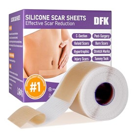 DFK Láminas de silicona para cicatrices, cinta de silicona para cicatrices (rollo de 4 x 2 m), tiras de silicona profesionales reutilizables para cicatrices, láminas de silicona suave para cicatrices
