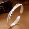 Salanda Silver plated Bangle, Fashion Simple Open Bracelet Jewelry Women