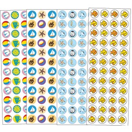 Beach Incentive Sticker Set- 1152 Incentive Stickers for Reward Behavior Chart 3/8 Inch, Teacher Supplies Classroom Supplies