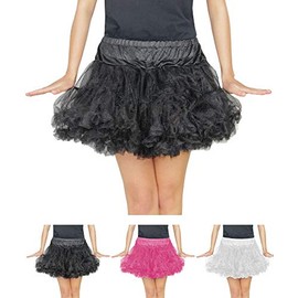 Women's Tutu for Ballet Fancy Dress Carnival Tulle Skirt Short, black