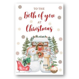 Second Ave Both of You Christmas Snowmen Winter Xmas Holiday Festive Greetings Card