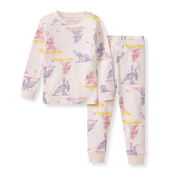 Burt's Bees Baby Baby Girl's Toddler Pajamas, Tee and Pant 2-Piece Pj Set, 100% Organic Cotton, Yogi Elephants