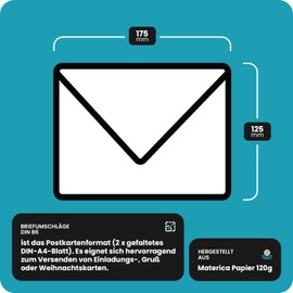 Netuno 100 Envelopes Brick Red DIN B6 125 x 175 mm 120 g Materica Terra Rossa Ecological Envelopes for Weddings Christmas Easter Birthday Invitations Recycled Envelopes B6 Colourful