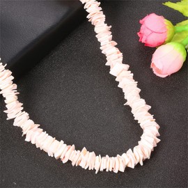 DouuYuhet White Clam Chips Shell Surfer Necklace For Men, Collar Choker Shells Necklace with Coconut Wood Beads with Extended Chain For Mens (A-A)