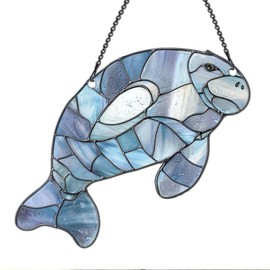 Azaad Apparel Manatee Ornament Acrylic Window Hanging; Gift For Sea Animal Lovers, Home Wall Room Hanging Decor, Christmas Decorations - Size: 6 inches