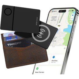 Wallet Tracker Card Rechargeable 2 Pack Tag Thin Item Finder for Luggage,Wallet,Passport,Slim Smart Bluetooth Tracking with Purse, Smart Tracker Card, Work with Apple Find My, iOS Only