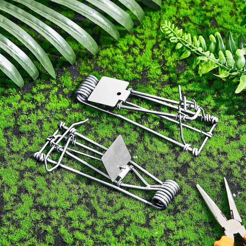 Qualirey 12 Pcs Outdoor Gopher Trap Easy Set Mole Trap