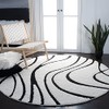 SAFAVIEH Florida Shag Collection 4' Round Ivory / Black SG471