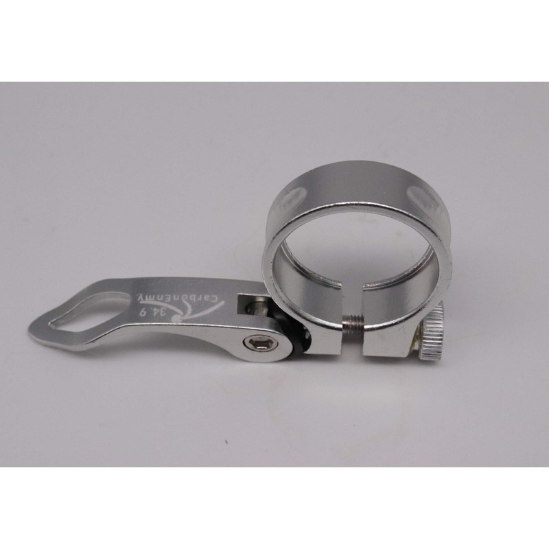 Aluminium bicycle seat clamp complete with quick release saddle clamp