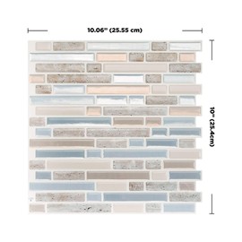 Smart Tiles Self Adhesive Wall Tiles - Bellagio Elena - 4 Sheets of 10.06" x 10.00" (25.55 x 25.40 cm) Kitchen and Bathroom Stick on Tiles - 3D Peel and Stick Backsplash