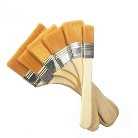 Oil Painting Brushes Brush Paint Wooden Watercolor Brushes Paint Brush Painting Supplies Brush for Kids Doodle Brush Set of 6 (6 Pieces, A-Shape)