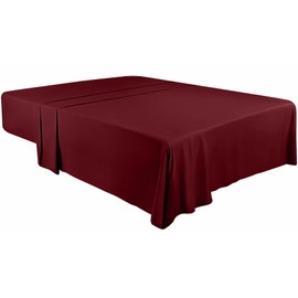 Utopia Bedding – Bed Sheet without Elastic – Bed Sheet 266 x 259 cm – Sheet for Bed 150 x 200 cm – Flat Sheet, Soft, Brushed Microfibre – Burgundy
