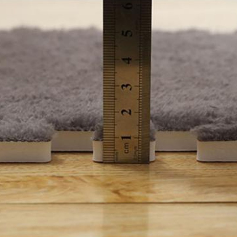 10Pcs Plush Foam Interlocking Carpet Tiles 11.8 X 11.8in Anti