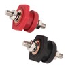 1Pair Thru Panel Battery Terminal Connectors 3/8 In Black Red