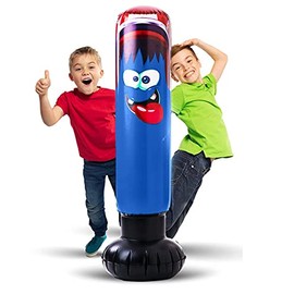 Inflatable Punching Bag for Kids - Gift for Boys and Girls Age 3 - 8. Kids Bop Bag 48 Inches with Bounce-Back Action for Practicing Karate, Taekwondo,and to Relieve Pent Up Energy in Children