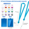 Boocalny 24 Pcs ID Badge Holder with Retractable Lanyard, Colorful