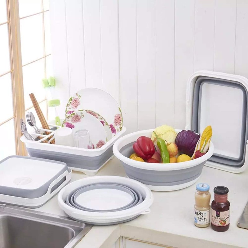 Collapsible Dish Drying Rack Portable Dish Drainer Dinnerware Organizer for