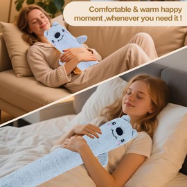 Dibikou Hot Water Bottle Belt, 2L wrap Around Wearable Hot Water Bag Soft Waist Cover, PVC Koala Hot Water Bottle Strap for Neck, Shoulder, Back, Legs Warm and Period Relief