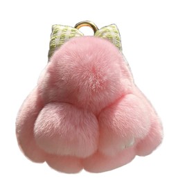 Soft Fluffy Rabbit Keyring Cute Plush Rabbit Key Ring Plush Rabbit Key Ring Faux Fur Keyring Pompom Keyring Decoration, pink