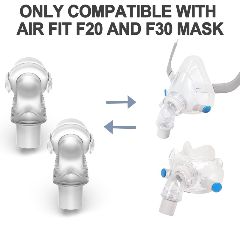 2 Packs Replacement Swivel Elbow Connector Compatible with Airfit F20