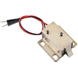 risingsaplings 2pcs DC 6V Current 1.0A Current Mini Electromagnetic Electric Drawer Lock Solenoid Control Lock for Door Access Cabinet Lock Farm School Hotel Design Slim Tongue 27X29X17.6(mm)