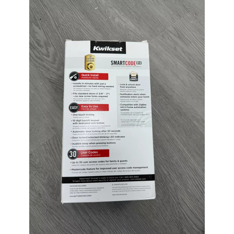Kwikset SmartCode 914 Touchpad Electronic Deadbolt Door Smart Lock GOLD