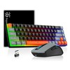 Snpurdiri 60% Wireless Gaming Keyboard and Mouse Combo (Gray-Black-Orange)
