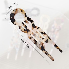 4PCS U-Shaped French Hair Pins for Women - Acetate Hair Clips for Thick, Thin, Fine Hair - Decorative Bun Styling Barrettes in Black & Blonde(A)