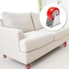 8 Pcs 1.5 Inch Non Swivel Casters,No-Swivel Hard Rubber Caster