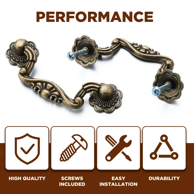 Otoolling 12 Pcs 3 Inch Drawer Bail Handle Drop Pulls