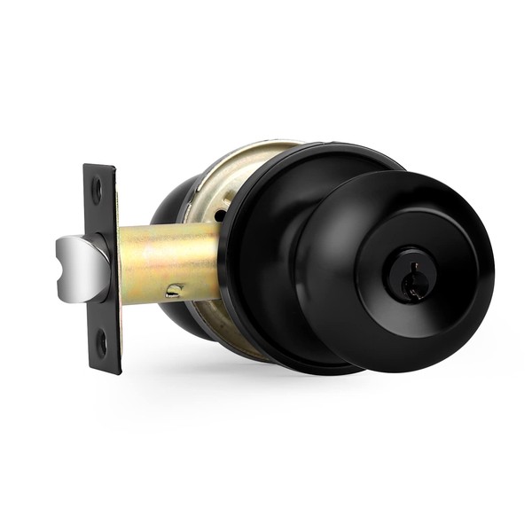 Probrico Keyed Alike Entry Door Knobs with Lock, Interior Exterior