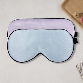 townssilk 2 x 100% Silk Sleep Mask with Adjustable Strap, Comfortable and Super Soft Eye Mask Including 1 x Purple and 1 x Ice Blue