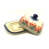 Polish Pottery Butter Dish - Crimson Bells