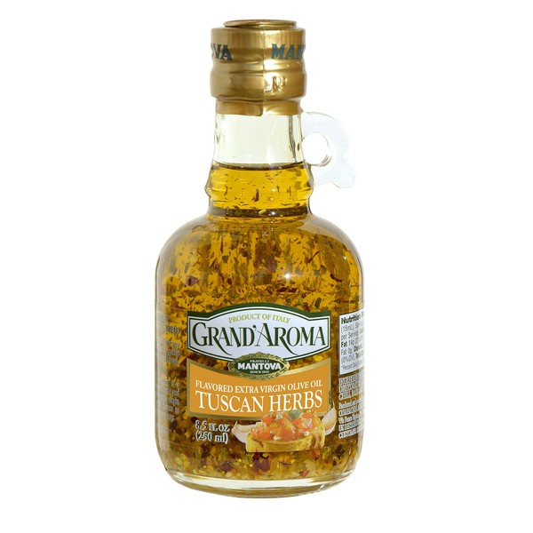 Grand'aroma Tuscan Extra Virgin Olive Oil Flavored 8.5 Bottles, Fresh Herbs, 25.5 Fl Oz, (Pack of 3)