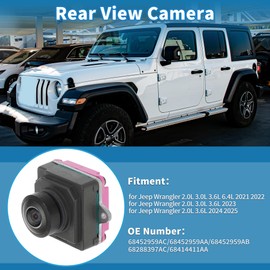RATCHROLL Rear View Camera for Jeep Wrangler 2021 2022 2023 2024 2025 Park Assist Backup Reverse Camera Replace No.68452959AC/68452959AA/68452959AB/68288397AC