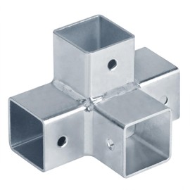 YIDU69Q 4 Pcs 1" Square Tube Connector, 4 Way Square Tube Structural Fitting for Fence Rail