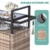 YITAHOME Large Outdoor Kitchen Wicker Island Rolling Cart & Patio