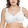 Deyllo Women’s Full Figure Comfort Wire Free Minimizer Support Bra（White，46B）