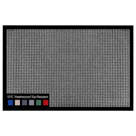 A1HC Indoor Outdoor Mat, Front and Back Entrance Welcome Mats, Front Door Patio Mats 16X24 Inches, Garage Mats, Office Mats, Non-Slip Easy Clean Entrance Washable Doormats, Dark Gray