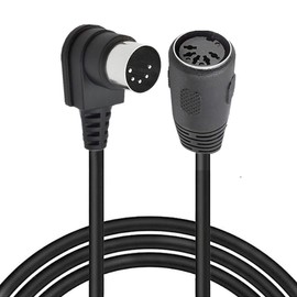 MIDI Din Extension Cable, MIDI 5-Pin DIN 90 Degree Angle Male Plug to Female Socket Audio MIDI/at Adapter Cable for MIDI Keyboard Synthesizer, Organ, Electric Piano, MIDI Guitar (3 Meter/9.8FT)