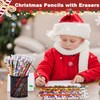 emzrivo 24 Pieces Christmas Pencils with Eraser Xmas Wood Pencils