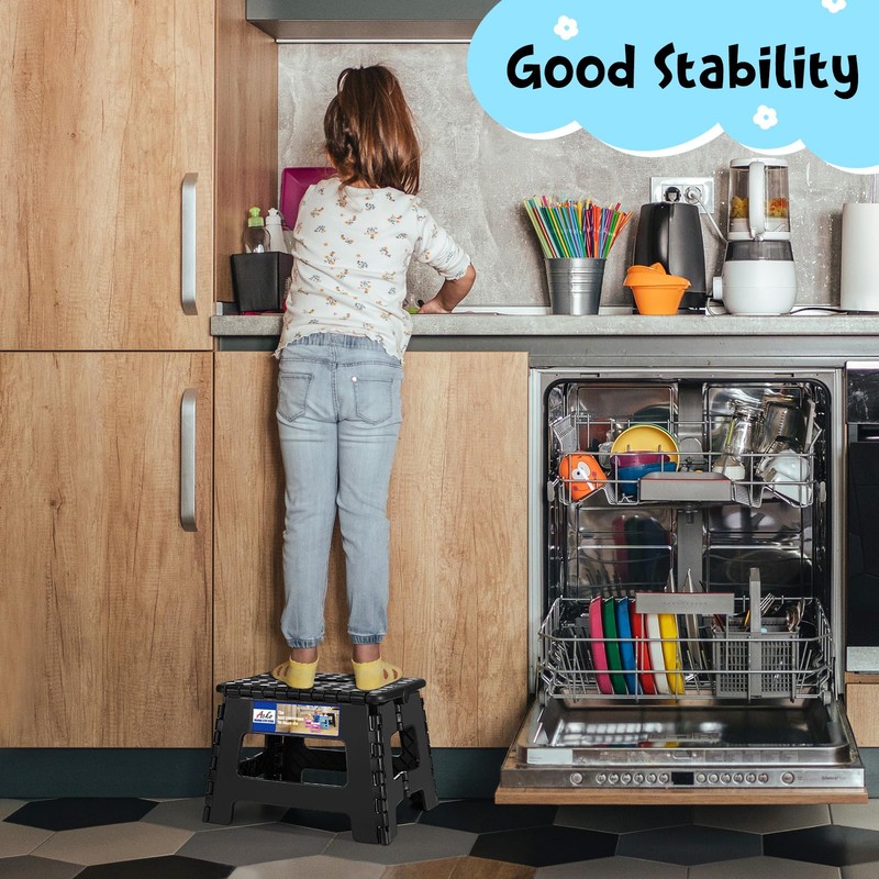 ACKO Folding Step Stool 9 Inch Step Stool 300 lb