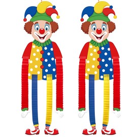 Clown Banner Carnival Decoration, Clown Fancy Dress Decoration, Colour Paper Hanging Banner, Party Window Pictures, Clown Decoration, Carnival for Indoor Outdoor Circus Decoration