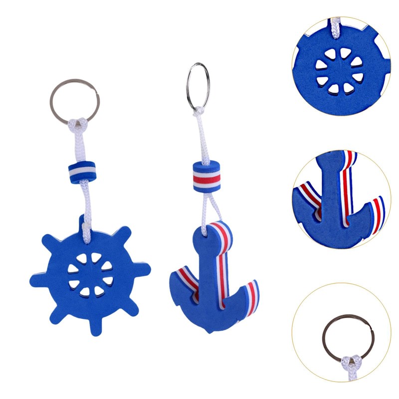 Sharplace 2 Pieces Yacht Boating Floating Keychain Key Holder- Anchor