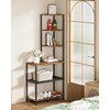 CHOEZON 6-Tier Corner Shelf, Industrial Corner Bookshelf with Desk Top,