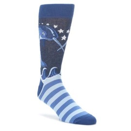 Statement Sockwear Navy Blue Narwhal Men's Dress Socks