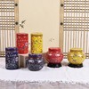 XINGYAN Chinoiserie Enamel Ginger Jar with Twist Lid, Round Design,