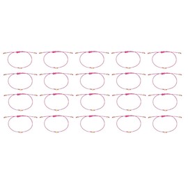 LEEMASING 20 Pcs Women Men Simple Heart Bracelet Adjustable Rope String Lucky Gift Bracelet Gifts For Women Girls Friendship, M, Metal, no gemstone