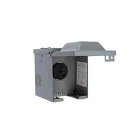 30 Amp 125 Volt Power Outlet Box, Enclosed Lockable - for RV, Campers, Travel Trailer, Motorhome, Electric Car, Generator - 3R Weatherproof Outdoor - NEMA TT-30R Receptacle Panel